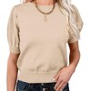 Coolmee Women's Puff Short Sleeve Sweater Tops Fashion Business Casual Knit Crew Neck T Shirts Outfits Work Blouses Clothes - 2 of 3