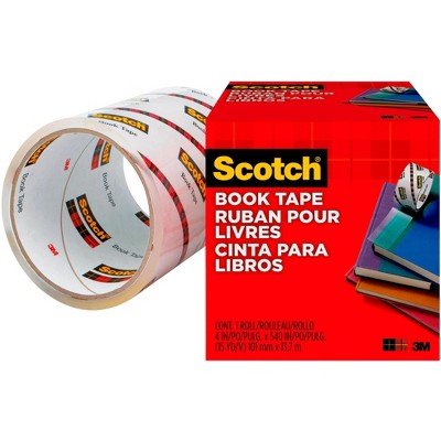 Scotch 845 Book Tape, 4 Inches x 15 Yards, 3 Inch Core, Crystal Clear