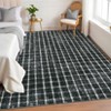 Checkered Rug for Living Room Blue Braided Geometric Print Soft Low-Pile Thin Large Washable Rugs - 2 of 4