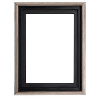 Creative Mark Illusions Floater Frame for 3/4" Depth Stretched Canvas Paintings & Artwork - [Black with Antique Silver]
