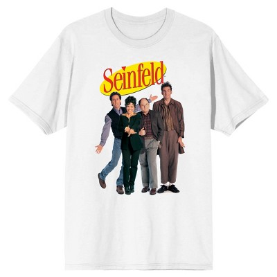 Seinfeld Main Characters With Logo Men's White T-shirt-medium : Target