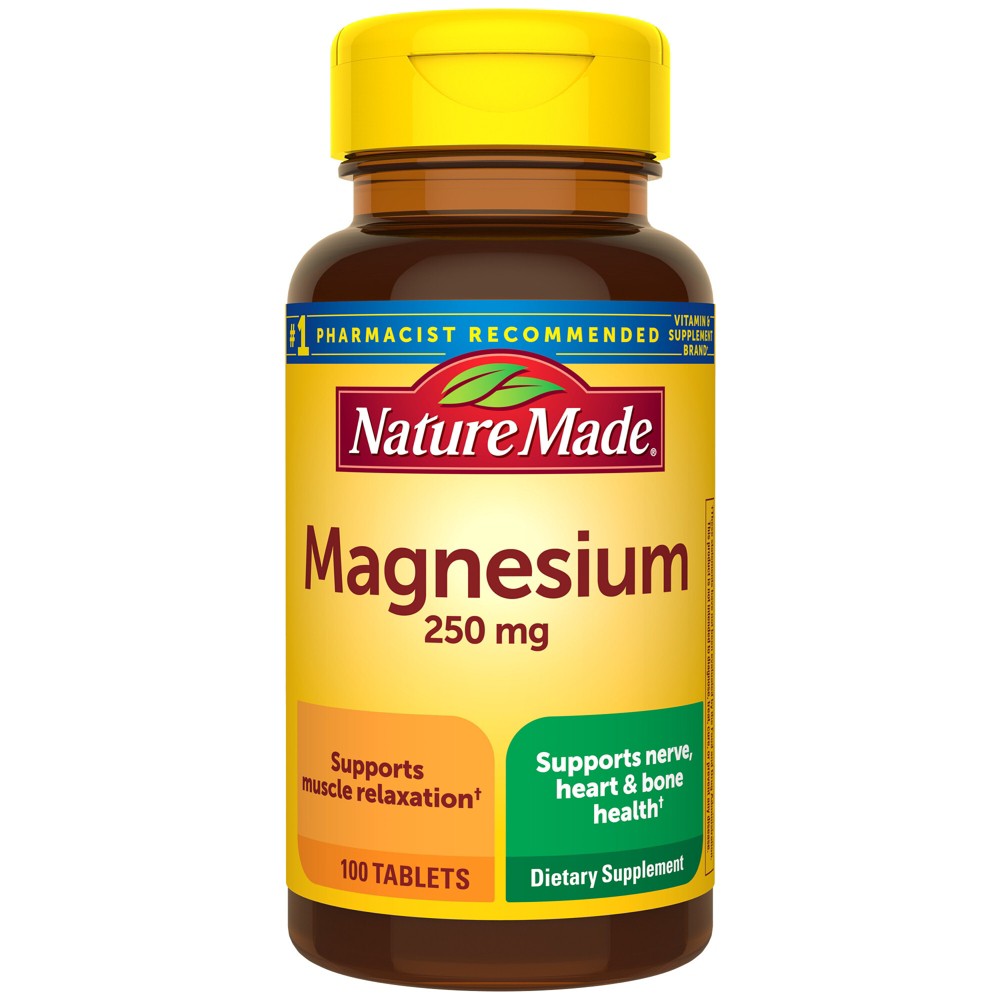 Photos - Vitamins & Minerals Nature Made Magnesium 250mg Muscle Bone Nerve and Heart Health Tablets - 1