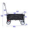 SEVOBAL Utility Storage Cart Foldable Black Beach Trolley, For Garden Procurement All-Rounder For Beach Camping, Black, 40.55"*21.26"*46.46" - 3 of 4