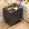 Hitow 3 Drawer Nightstand Metal Base Bedside Dresser - 3 of 4
