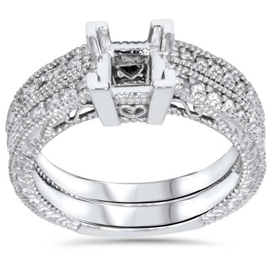 Pompeii3 1/4ct Princess Cut Diamond Engagement Ring Setting 14K