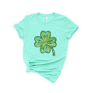 Simply Sage Market Women's Four Leaf Clover Watercolor Short Sleeve Graphic Tee - 1 of 4