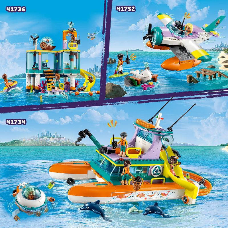 LEGO Friends Sea Rescue Boat Dolphin Building Toy 41734, 6 of 8