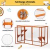 Sandinrayli Outdoor Cat House, Wood Cat Catio with Sunshine Panel, Orange - 4 of 4