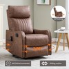Heat Massage Manual Recliner Chair with 360° Swivel Rocker, Faux Leather/Chenille Accent Chair for Living Room/Bedroom - ModernLuxe - 4 of 4