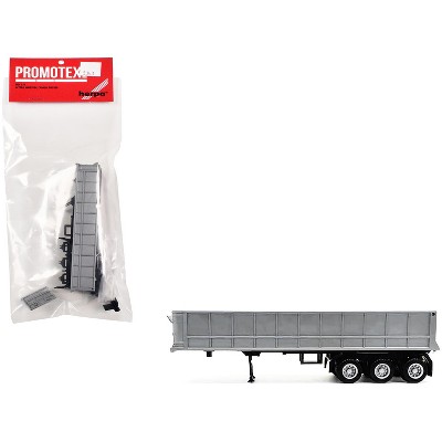 3-Axle Dump Trailer Silver 1/87 (HO) Plastic Model by Promotex