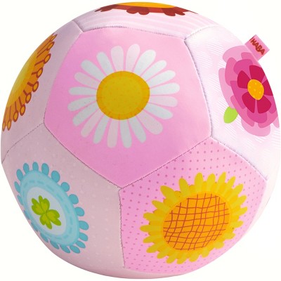 HABA Baby Ball Toy Flower Magic for 6-12 Months, 5.5" Soft Sensory Balls for Babies and Toddlers for Tummy Time and Play Pen Balls