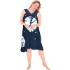 LA LEELA Women's Vacation Wear Casual Sundress Summer Vacation Loose Vacation House Wear Swing Dresses 10-12 Blue, Tie Dye Design - 4 of 4
