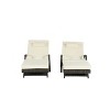NicBex Patio Lounge Chair Set of 2, Outdoor Wicker Reclining Chair with Cushion, 150°Lay Flat Sun Lounger for Lawn, Beach, Poolside, Garden, Beige - 3 of 4