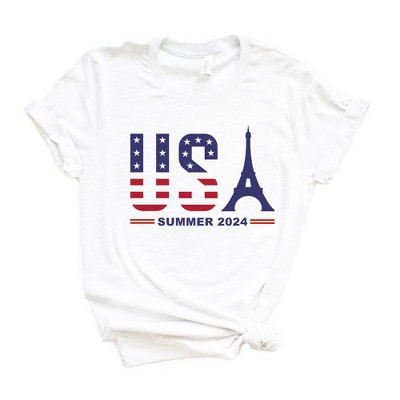 Simply Sage Market Women's USA Eiffel Flag Short Sleeve Graphic Tee