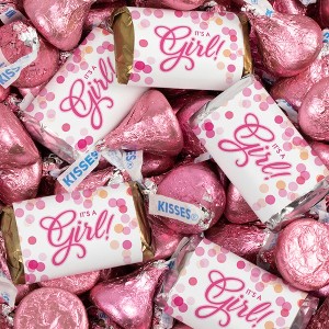 130 pcs Pink It's a Girl Baby Shower Candy Hershey's Chocolate Mix (1.65 lb) - by Just Candy - 1 of 3