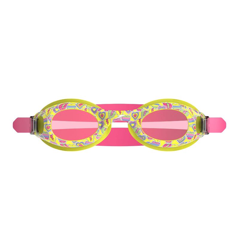 Speedo Kids&#39; Glide Print Swim Goggles - Yellow/Pink Hearts, 3 of 5