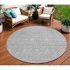 Gray Silver And Ivory Floral Washable Indoor Outdoor Area Rug - 2 of 4
