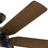 52" LED Mill Valley Damp Rated Ceiling Fan Black - Hunter: Rustic Farmhouse Style, 5 Blades, Remote Controlled - 4 of 4