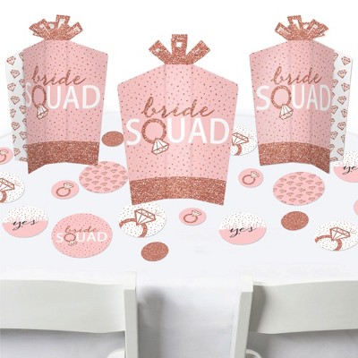 Big Dot of Happiness Bride Squad - Rose Gold Bridal Shower or Bachelorette Party Decor and Confetti - Terrific Table Centerpiece Kit - Set of 30