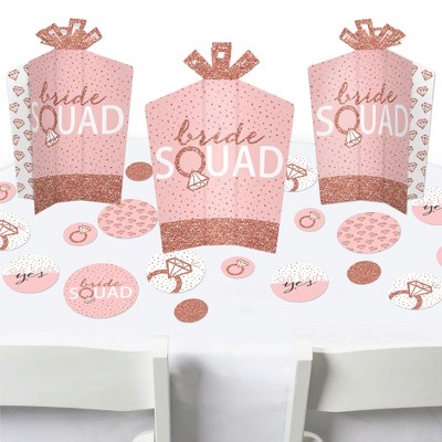 Big Dot Of Happiness Bride Squad - Paper Straw Decor - Rose Gold