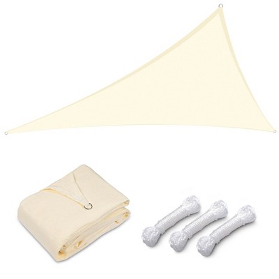 LAGarden 28FT HDPE Triangle Sun Shade Sail