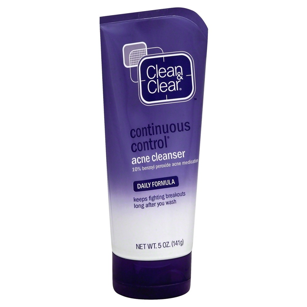 Clean & Clear Continuous Control Benzoyl Peroxide Acne Face Wash, 5 oz
