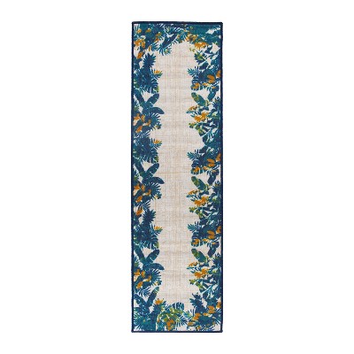 World Rug Gallery Contemporary Floral Border Indoor/Outdoor Area Rug