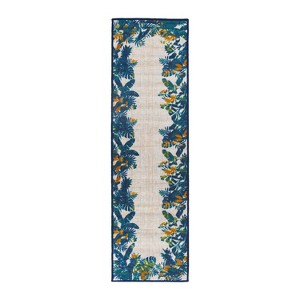 World Rug Gallery Contemporary Floral Border Indoor/Outdoor Area Rug - 1 of 4