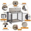 GustoWave Dog Crate Furniture, Heavy Duty Dog Crate with Wheels, Wooden Dog Kennel Indoor Double Doors Dog Cage with Wheels, Grey - 4 of 4