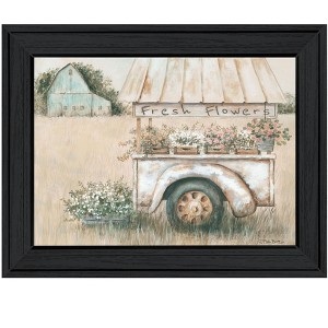 HomeRoots Fresh Flowers For Sale Black Framed Print Wall Art - 1 of 3