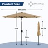 9ft Patio Umbrella, Table Umbrella Outdoor Patio with Crank Lift & Push Button Tilt, 8 Sturdy Ribs for Yard, Deck, Pool - 2 of 4