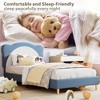 Boucle Upholstered Bed Frame, Soft Platform Bed with Headboard for Kids, Wooden Slats Support, No Box Spring Needed, Easy Assembly, Multiple Colors - 4 of 4