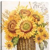 Manual Woodworkers and Weavers Sunflower Canvas Art with Rustic Yellow Bloom on Stretched Canvas – Square Floral Wall Decor - 2 of 3