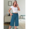 INSPIRE CHIC Women's High Waisted Pajama Shorts Viscose Comfy Soft Knee Length Long Shorts with Pockets - 3 of 4