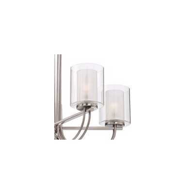 Melody Brushed Nickel 27" Wide Modern Pendant Chandelier with Frosted Glass