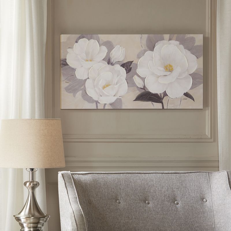 39&#34; x 19&#34; Midday Bloom Florals Paint Embellished Unframed Wall Canvas White, 3 of 8