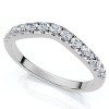 Pompeii3 1/3ct Curved Diamond Wedding Guard Ring 14K White Gold - 3 of 4
