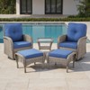 Belord 5 Pieces Outdoor Patio Furniture Set, Luxury High Back Wicker Swivel Glider Patio Chairs Set of 2 with Ottoman and Side Table for Porch Balcony - 2 of 4
