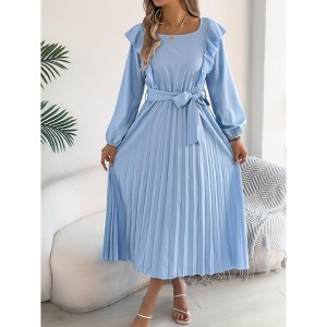 flowy dress modest Holiday Modest Dress L / Light Green