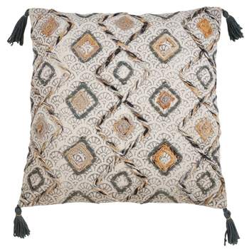 Saro Lifestyle 729.RS18S 18 in. Square Swirled & Stitched Down Filled Throw Pillow, Rose