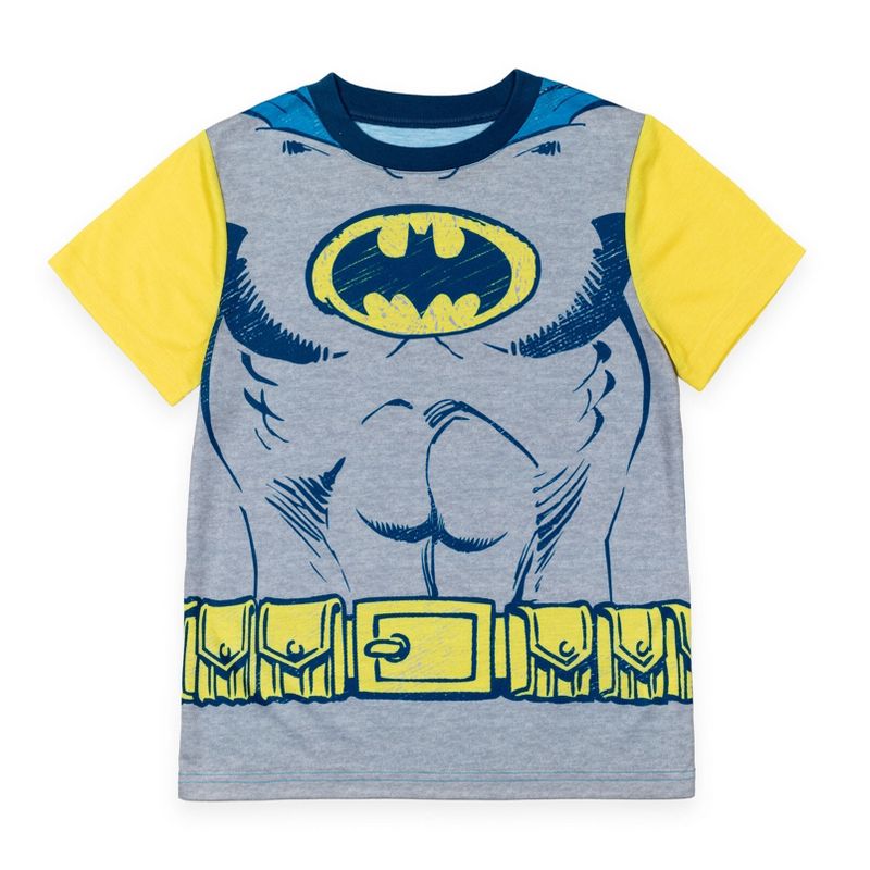 DC Comics Justice League Batman Pajama Shirts and Shorts Blue / Yellow , 2 of 8