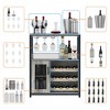 Wooden Wine Bar Cabinet for Small Spaces, Compact Drinks Storage with Adjustable Wine Racks & Glass Holder, Kitchen Sideboard for Flats - 3 of 4