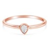 14K Rose Gold Plated Silver 1/20 Cttw Diamond Teardrop Pear-Shaped Ring - 3 of 4