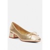 Laga Metallic Low Block Heel Womens Ballerinas - 2 of 4