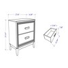 Vynxaria Transitional Glam 2-Drawer Nightstand - White Finish, Crushed Crystal-Like Handles, Chip Board/LVL/MDF/Rubberwood, Bedroom Storage - 4 of 4