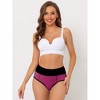 Allegra K Women's High-Waisted Tummy Control Color-Block Available in Plus Size Briefs 3 Packs - 4 of 4