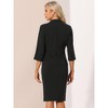 Allegra K Women's Office Work Collarless Blazer Pencil Skirt Business Suit Set 2 Pcs - 3 of 4
