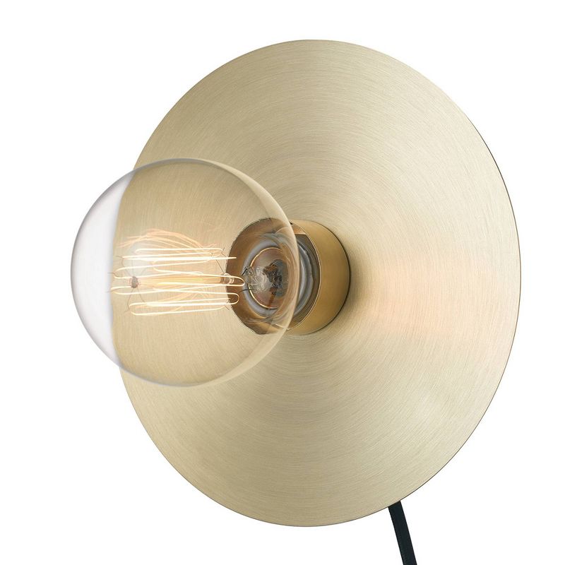 Courtney 1-Light Brass Finish Plug-In or Hardwire Wall Sconce - Globe Electric, 3 of 9