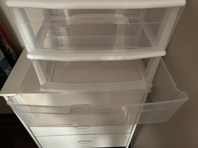 Homz Plastic 3 Clear Drawer Small Rolling Storage Container Tower, White, 2  Pack, 1 Piece - Gerbes Super Markets