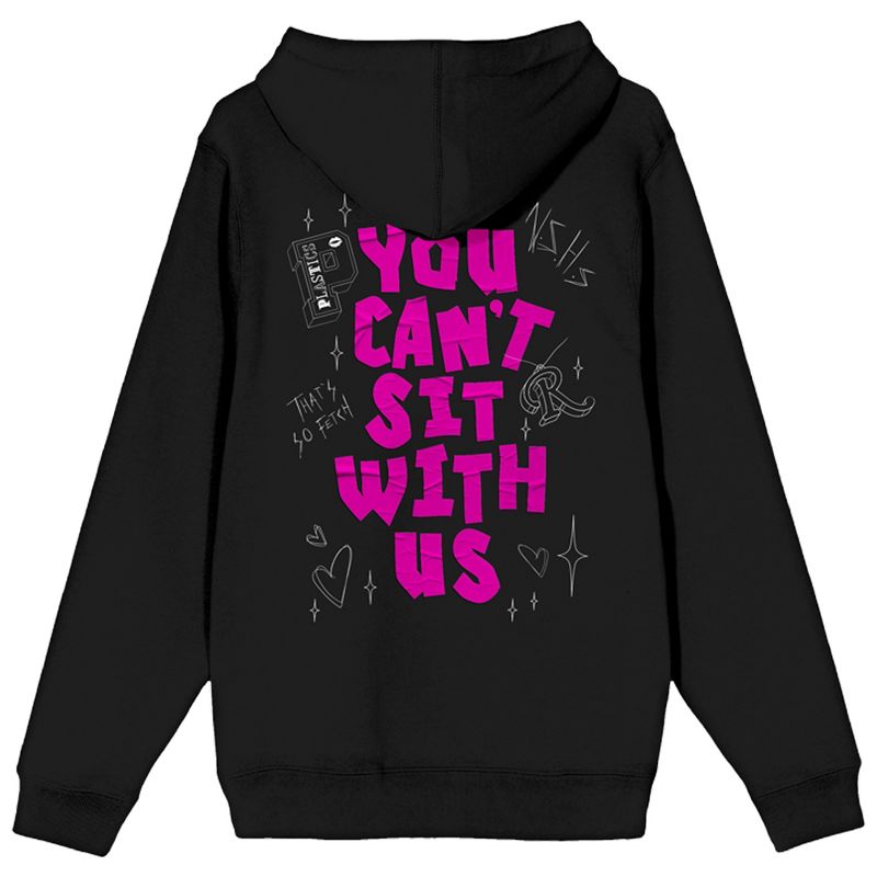 Mean Girls You Can't Sit With Us Long Sleeve Black Adult Zip-Up Hoodie, 2 of 5